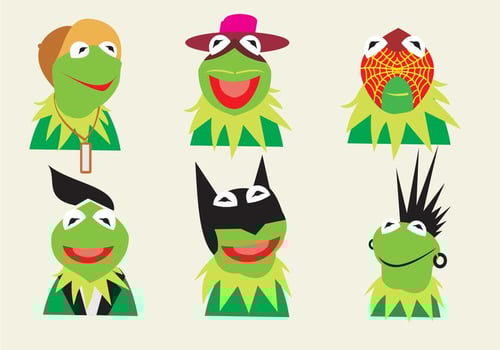 Various Characters of Kermit the Frog vector