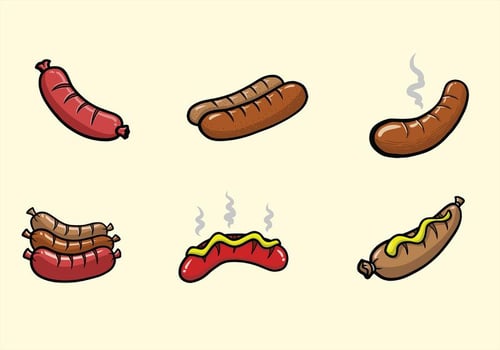 6 Bratwurst vector