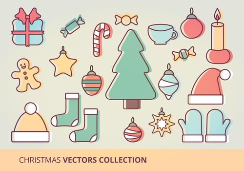 Christmas Icons Vector Set