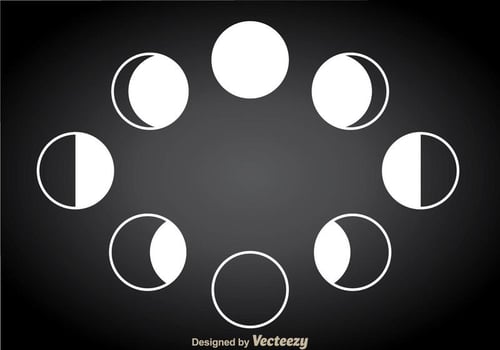 Moon White Icons vector
