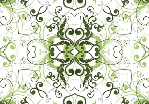 Green garden pant pattern background vector