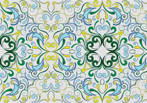 Green seamless garden pattern vector