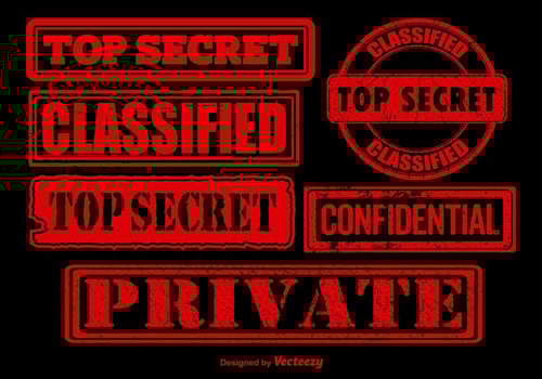 Red top secret stamp vectors
