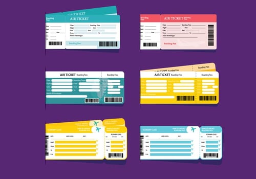 Airlines Ticket Vectors