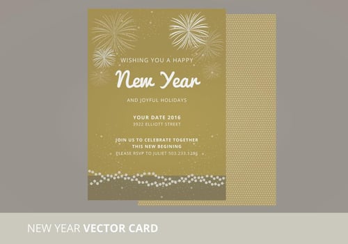 New Year Vector Card