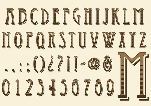 Striped 30s Type vector