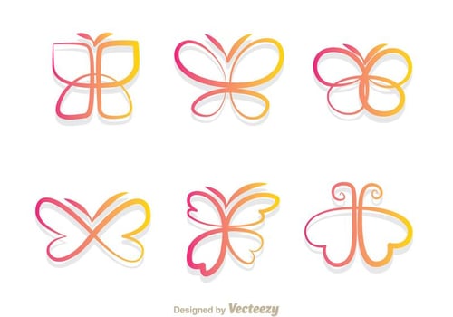 Butterfly Gradient Icons vector