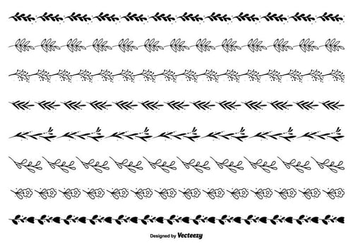 Hand Drawn Style Border Set vector