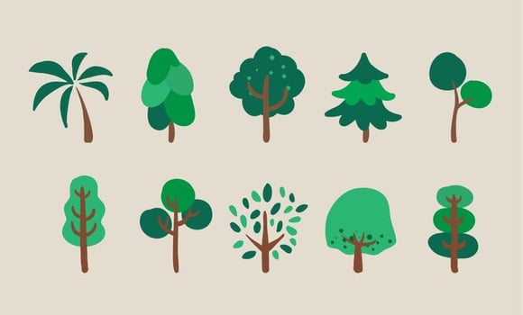 Trees Illustration Set vector