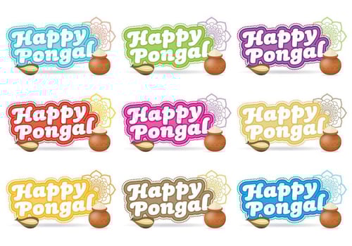 Happy Pongal Titles vector