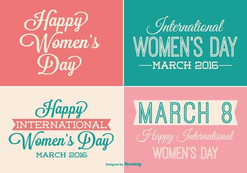 Womens Day Label Set vector