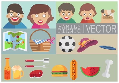 Family Picnic Vector