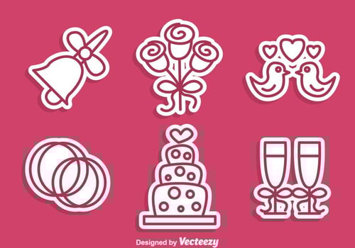 Wedding Stiker Icons vector