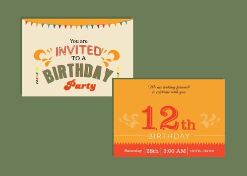 Happy birthday card invitation vector