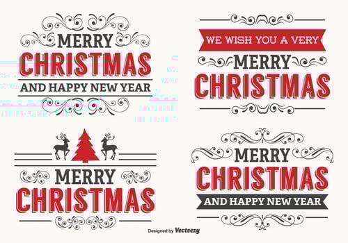 Beautiful Christmas Label Set vector