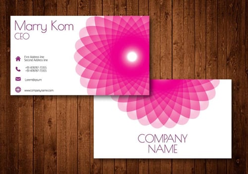 Pink Abstract Flower Creative Business Card vector