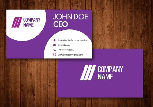 Creative Purple Business Cards vector