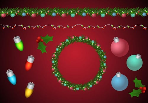 Christmas Wreath and Garland Brushes vector