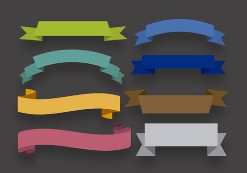 Colorful ribbons set vector