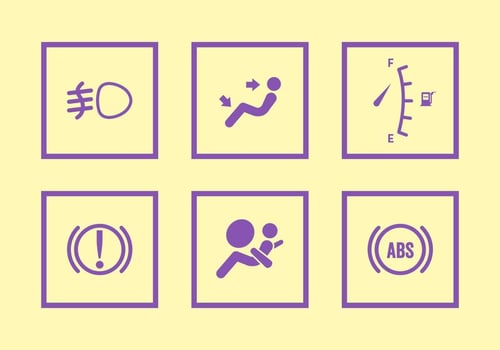 Vector Set of Car's Dashboard Signs