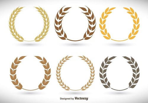 Flat laurel wreath set vector