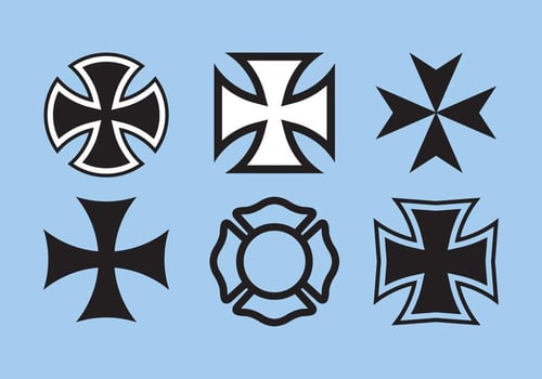 Maltese and Iron Cross Vector Set