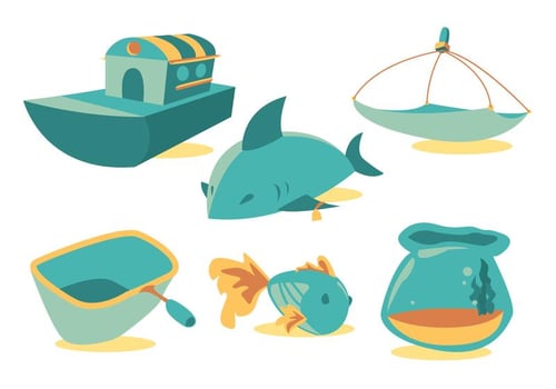 Fishing Net Vector Set