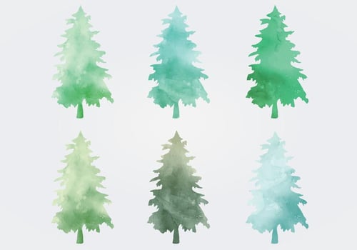 Watercolor Vector Trees