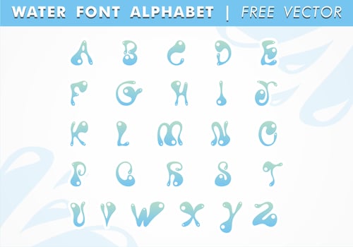 Water Font Alphabet Free Vector