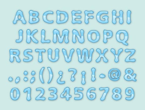 Water Font vector