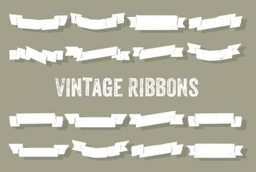 Set of Vintage Ribbons Vector Background