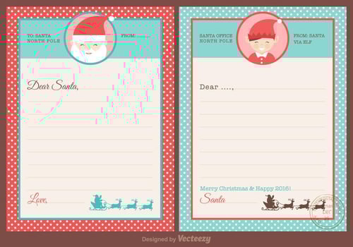 Free Santa Letters Design Vector