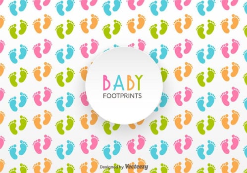 Baby Footprints Vector Pattern