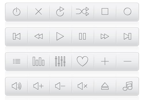 Plastic Media Buttons vector
