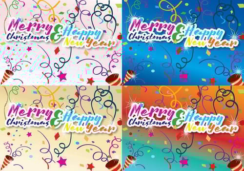 Merry Christmas And New Year vector