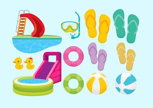 Aquatic Summer Items vector