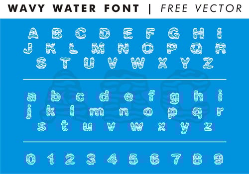 Wavy Water Font Free Vector
