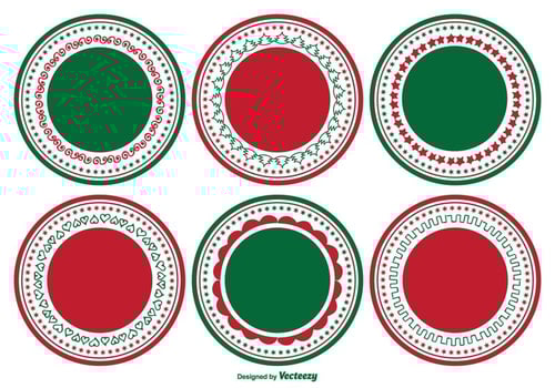 Decorative Blank Christmas Label Set vector