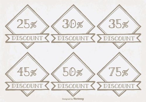 Hand Drawn Discount Labels vector