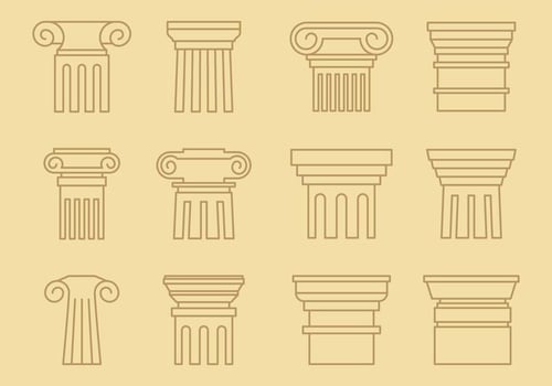 Pillars Line Style vector