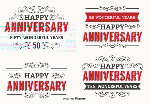 Happy Anniversary Label Set vector