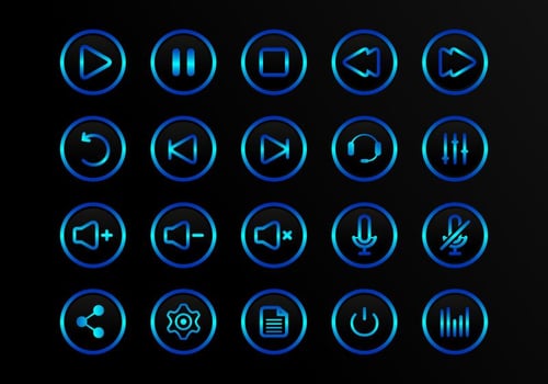 Buttons Multimedia Vector Icons