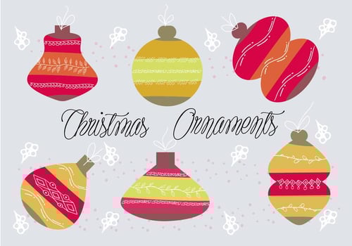 Free Christmas Ornametns Vector Background