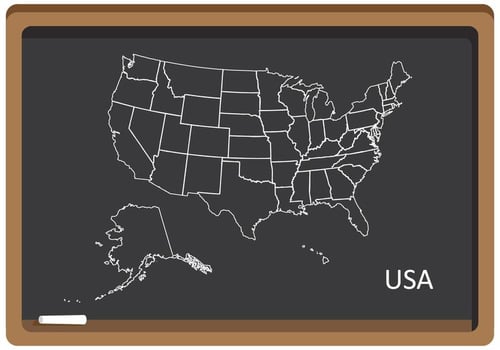 State Outlines Map Vector