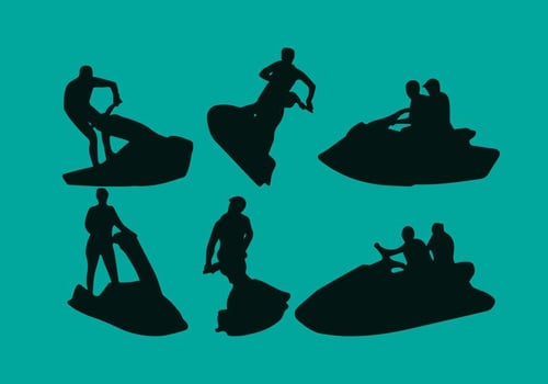 Jet Ski  Silhouette Vector