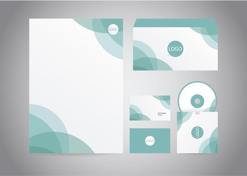 Abstract Turquoise Letter Head vector