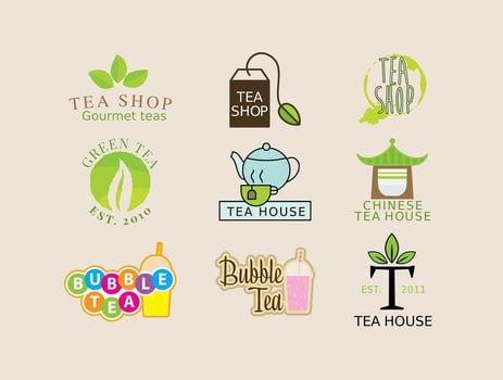 Tea Shop Logos vector