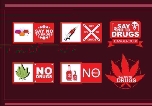 No Drug Vector Badges