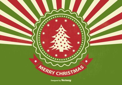 Retro Style Sunburst Christmas Illustration vector