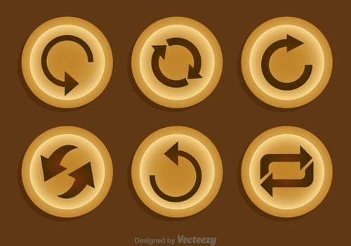 Replay Brown Button vector